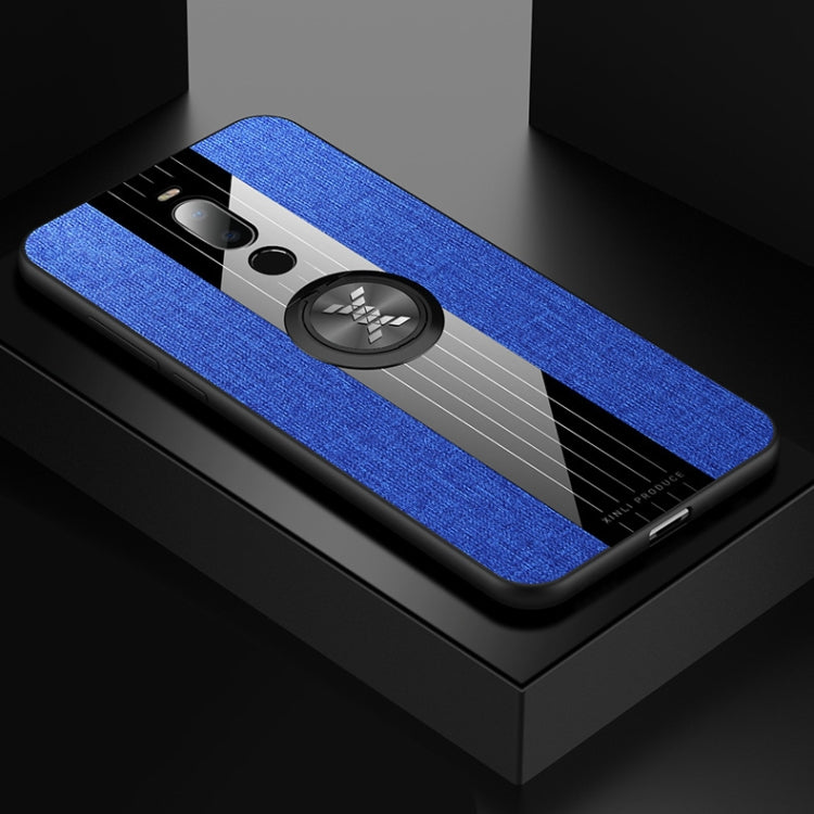 For Meizu Note 8 XINLI Stitching Cloth Texture Shockproof TPU Protective Case with Ring Holder(Blue) - More Brand by XINLI | Online Shopping UK | buy2fix
