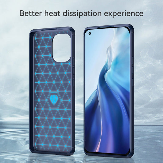 For Xiaomi Mi 11 Brushed Texture Carbon Fiber TPU Case(Blue) by buy2fix