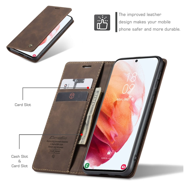 For Samsung Galaxy S21+ 5G CaseMe 013 Multifunctional Horizontal Flip Leather Case with Holder & Card Slot & Wallet(Coffee) - Galaxy S21+ 5G Cases by CaseMe | Online Shopping UK | buy2fix