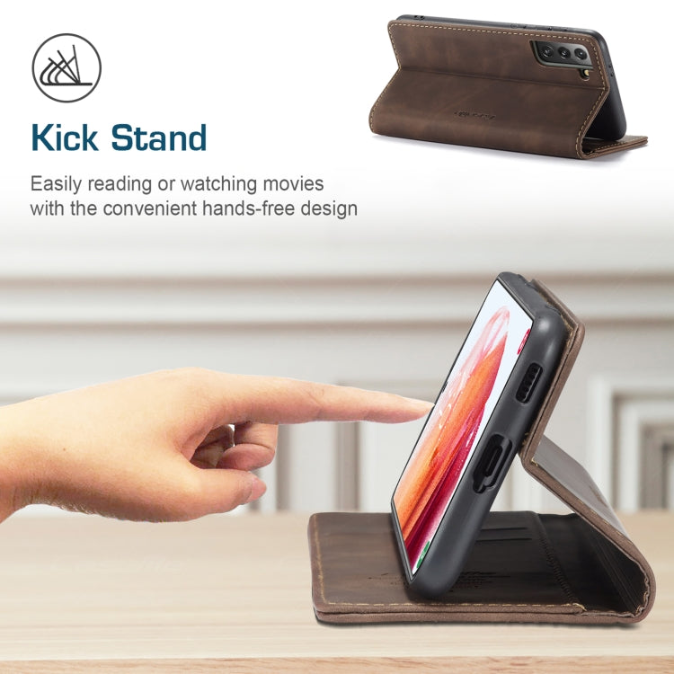 For Samsung Galaxy S21+ 5G CaseMe 013 Multifunctional Horizontal Flip Leather Case with Holder & Card Slot & Wallet(Coffee) - Galaxy S21+ 5G Cases by CaseMe | Online Shopping UK | buy2fix