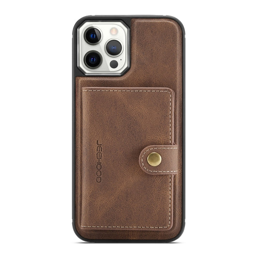 For iPhone 12 mini JEEHOOD Retro Magnetic Detachable Protective Case with Wallet & Card Slot & Holder (Brown) by JEEHOOD