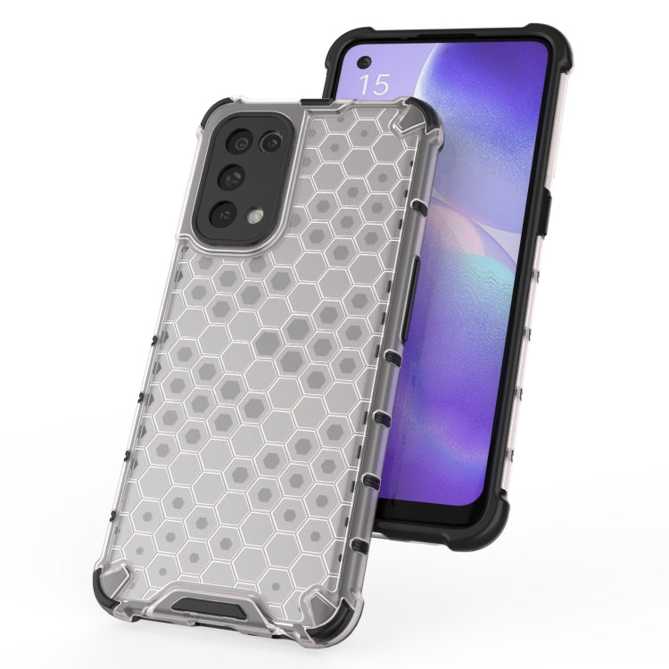 For Oppo Reno5 5G Shockproof Honeycomb PC + TPU Case(White) - OPPO Cases by buy2fix | Online Shopping UK | buy2fix