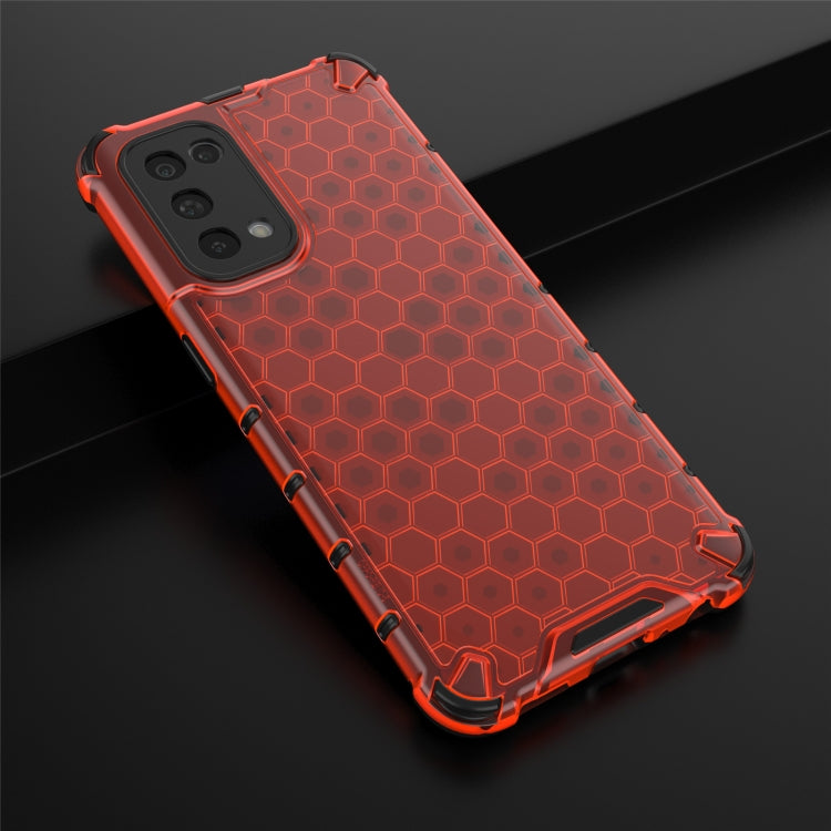 For Oppo Reno5 5G Shockproof Honeycomb PC + TPU Case(Red) - OPPO Cases by buy2fix | Online Shopping UK | buy2fix