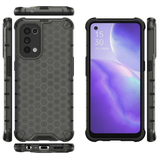 For Oppo Reno5 5G Shockproof Honeycomb PC + TPU Case(Black) by buy2fix