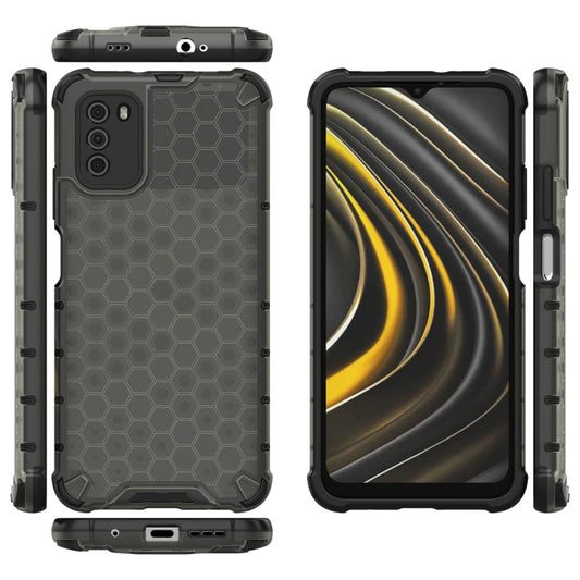 For Xiaomi Poco M3 Shockproof Honeycomb PC + TPU Case(Black) by buy2fix