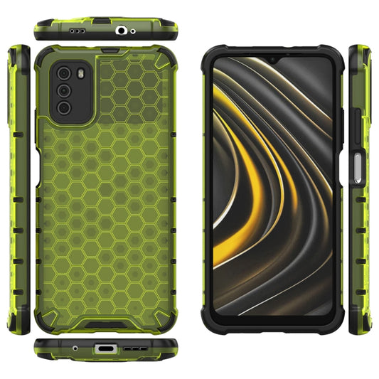 For Xiaomi Poco M3 Shockproof Honeycomb PC + TPU Case(Green) by buy2fix