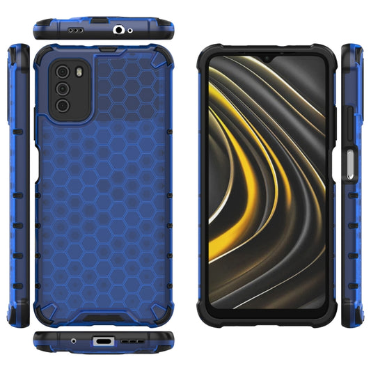 For Xiaomi Poco M3 Shockproof Honeycomb PC + TPU Case(Blue) by buy2fix