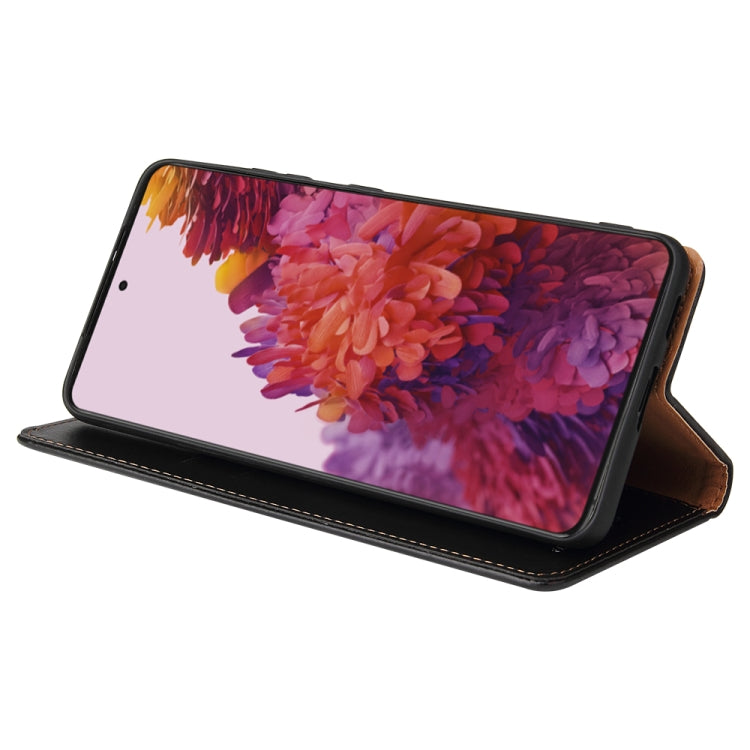 For Samsung Galaxy S21 Ultra 5G Fierre Shann PU Genuine Leather Texture Horizontal Flip Leather Case with Holder & Card Slots & Wallet(Black) - Galaxy S21 Ultra 5G Cases by FIERRE SHANN | Online Shopping UK | buy2fix