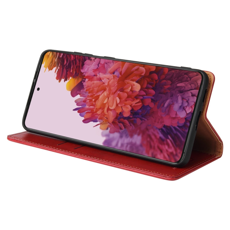 For Samsung Galaxy S21 Ultra 5G Fierre Shann PU Genuine Leather Texture Horizontal Flip Leather Case with Holder & Card Slots & Wallet(Red) - Galaxy S21 Ultra 5G Cases by FIERRE SHANN | Online Shopping UK | buy2fix