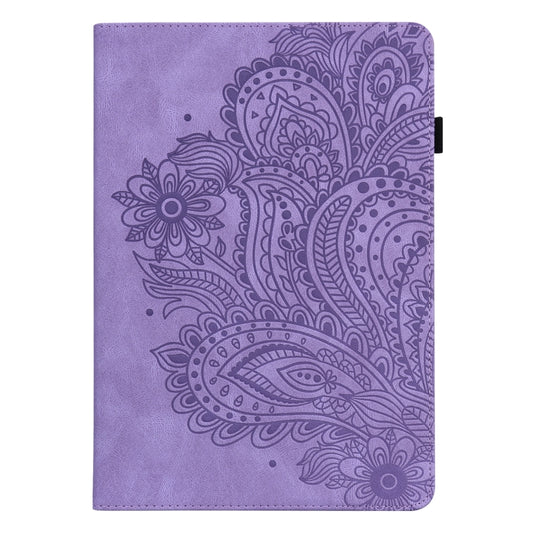 For Samsung Galaxy Tab S2 9.7 T815 Peacock Embossed Pattern TPU + PU Horizontal Flip Leather Case with Holder & Card Slots & Wallet(Purple) by buy2fix