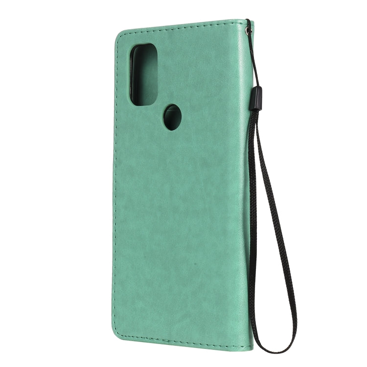 For OnePlus Nord N10 5G Cat Bee Embossing Pattern Shockproof Horizontal Flip Leather Case with Holder & Card Slots & Wallet(Green) - OnePlus Cases by buy2fix | Online Shopping UK | buy2fix