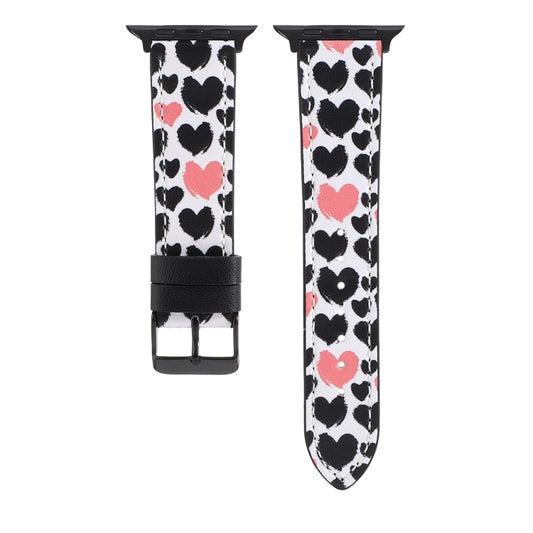 Printed Leather Watch Band For Apple Watch Ultra 49mm&Watch Ultra 2 49mm / Series 9&8&7 45mm / SE 3&SE 2&6&SE&5&4 44mm / 3&2&1 42mm(G) by buy2fix