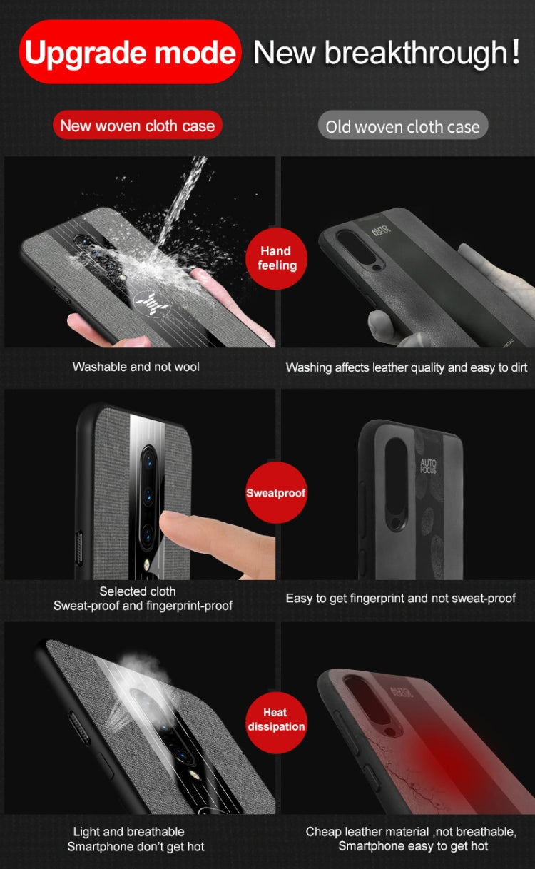 For OnePlus 6 XINLI Stitching Cloth Texture Shockproof TPU Protective Case(Grey) - OnePlus Cases by XINLI | Online Shopping UK | buy2fix