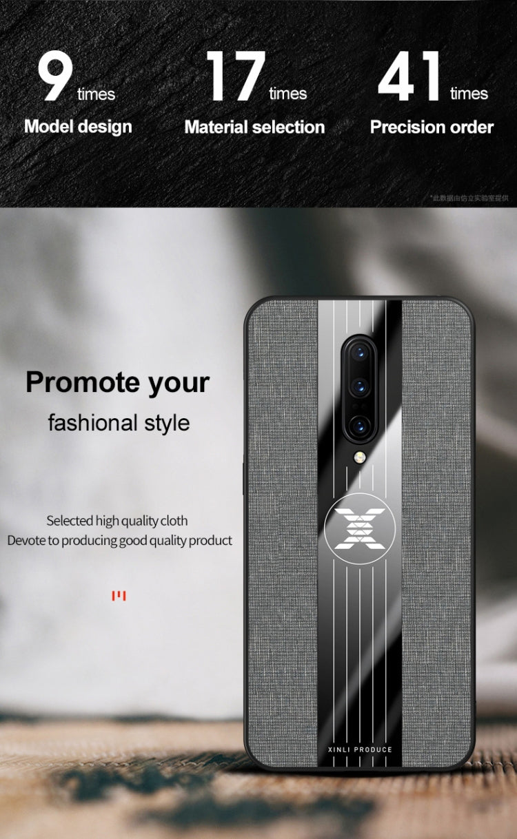 For OnePlus 6 XINLI Stitching Cloth Texture Shockproof TPU Protective Case(Grey) - OnePlus Cases by XINLI | Online Shopping UK | buy2fix