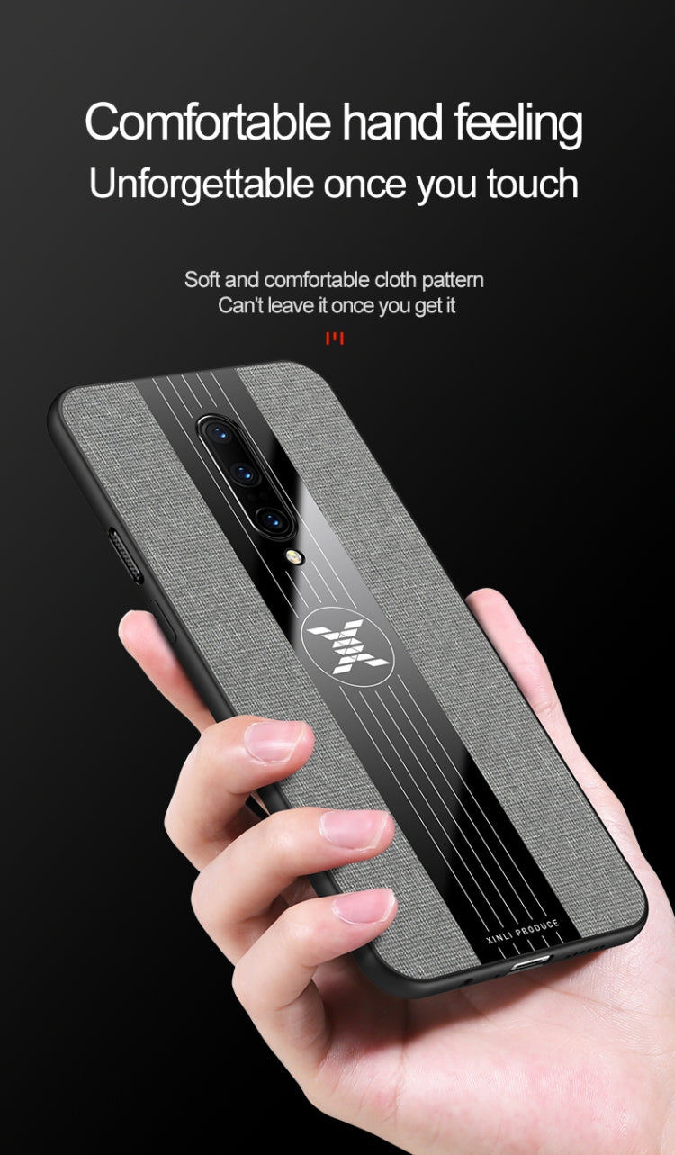 For OnePlus 6 XINLI Stitching Cloth Texture Shockproof TPU Protective Case(Grey) - OnePlus Cases by XINLI | Online Shopping UK | buy2fix