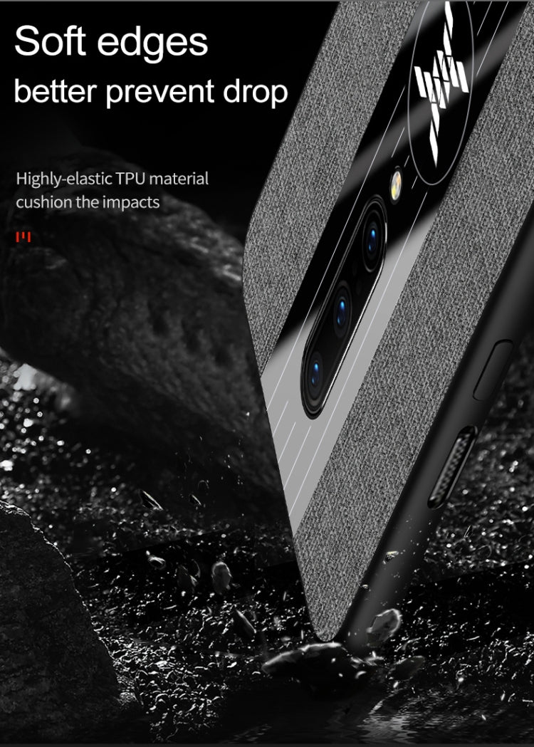 For OnePlus 6 XINLI Stitching Cloth Texture Shockproof TPU Protective Case(Grey) - OnePlus Cases by XINLI | Online Shopping UK | buy2fix