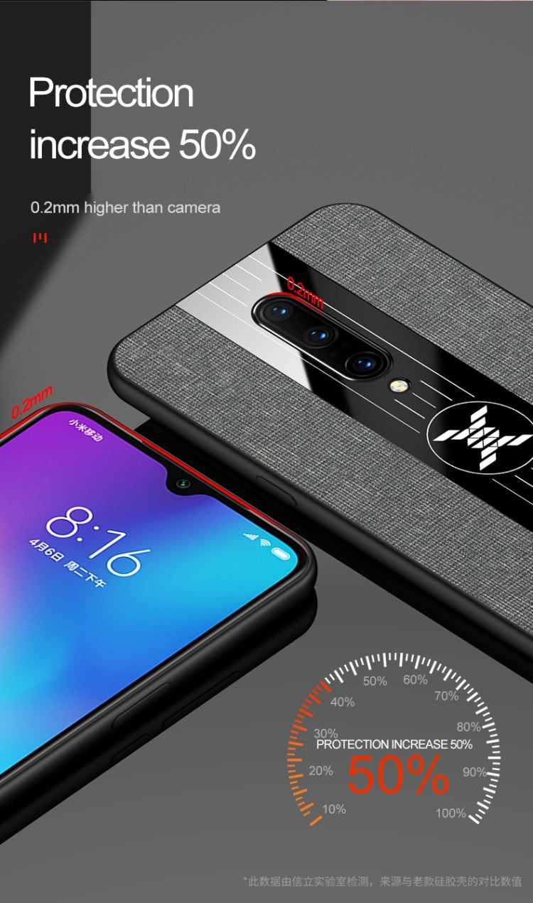 For OnePlus 6 XINLI Stitching Cloth Texture Shockproof TPU Protective Case(Grey) - OnePlus Cases by XINLI | Online Shopping UK | buy2fix