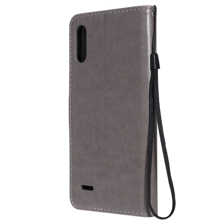 For LG K22 / K22 Plus Cat Bee Embossing Pattern Shockproof Horizontal Flip Leather Case with Holder & Card Slots & Wallet(Grey) - LG Cases by buy2fix | Online Shopping UK | buy2fix