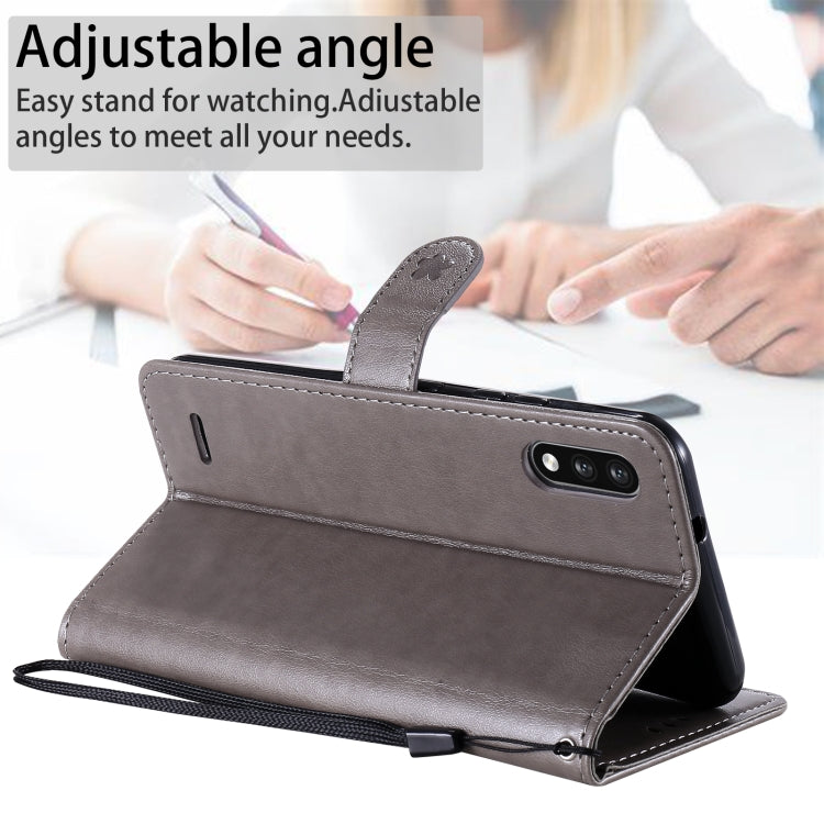 For LG K22 / K22 Plus Cat Bee Embossing Pattern Shockproof Horizontal Flip Leather Case with Holder & Card Slots & Wallet(Grey) - LG Cases by buy2fix | Online Shopping UK | buy2fix