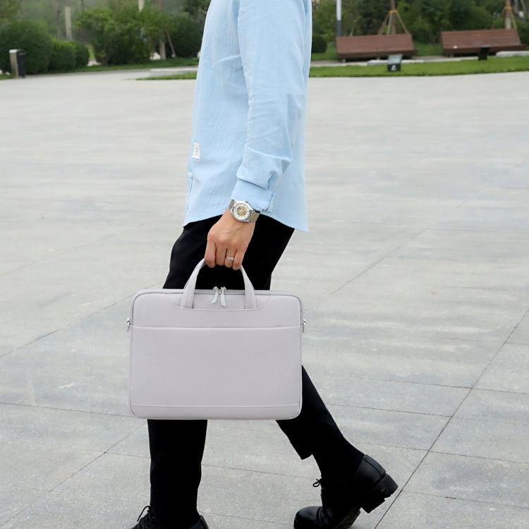 For 13.3-14 inch Laptop Multi-function Laptop Single Shoulder Bag Handbag(Grey) by buy2fix