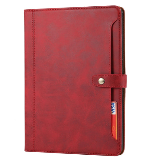 For iPad 10.2 Calf Texture Double Fold Clasp Horizontal Flip Leather Case with Photo Frame & Holder & Card Slots & Wallet(Red) by buy2fix