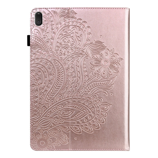 For Lenovo E10 Peacock Embossed Pattern TPU + PU Horizontal Flip Leather Case with Holder & Card Slots & Wallet & Sleep / Wake-up Function(Rose Gold) by buy2fix