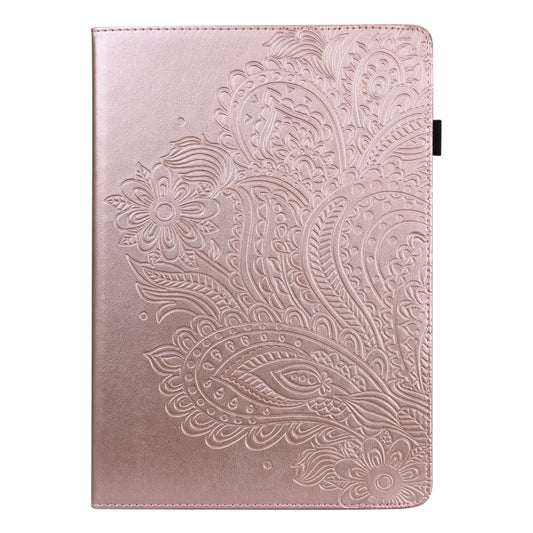 For Lenovo Tab M10 HD TB-605L X605F Peacock Embossed Pattern TPU + PU Horizontal Flip Leather Case with Holder & Card Slots & Wallet & Sleep / Wake-up Function(Rose Gold) by buy2fix