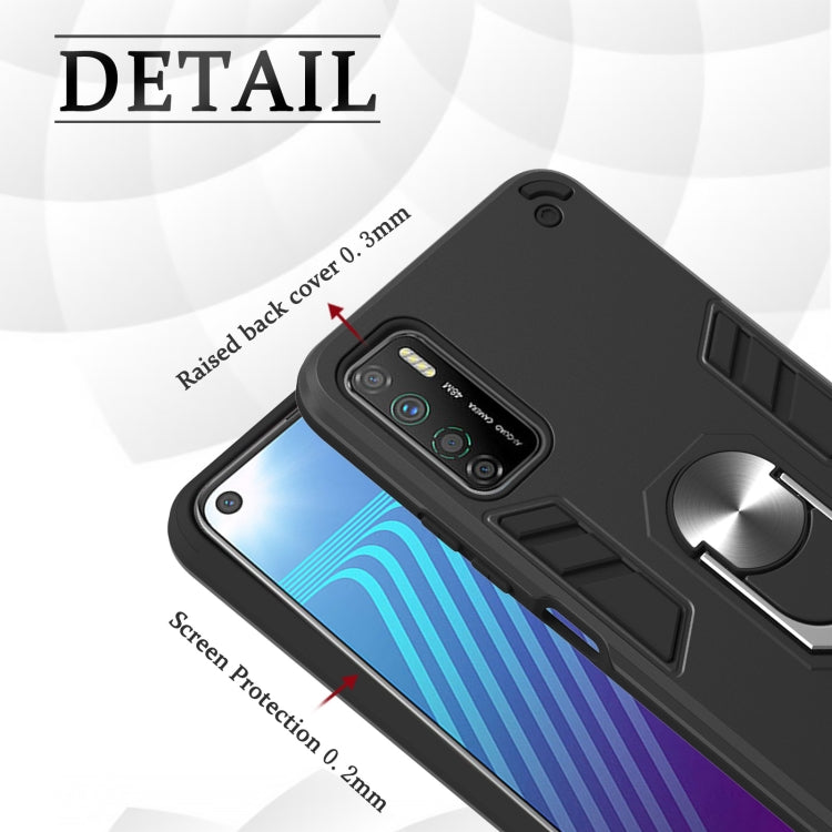 For Infinix Note 7 Lite Armour Series PC + TPU Protective Case with Ring Holder(Royal Blue) - Infinix Cases by idewei | Online Shopping UK | buy2fix