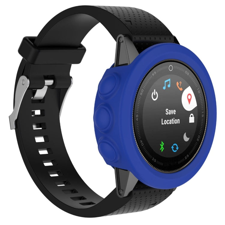 For Garmin Fenix 5X Solid Color Silicone Watch Protective Case(Blue) - Screen Protector by buy2fix | Online Shopping UK | buy2fix