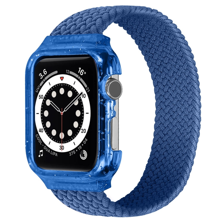 Weave Wrist Strap Watch Bands with Frame For Apple Watch Series 7 41mm / 6 & SE & 5 & 4 40mm / 3 & 2 & 1 38mm, Length:140mm(Cold Sea Blue) - Watch Bands by buy2fix | Online Shopping UK | buy2fix