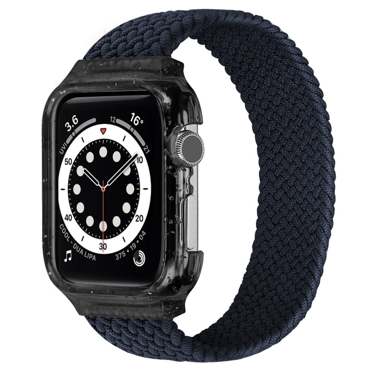 Weave Wrist Strap Watch Bands with Frame For Apple Watch Series 9&8&7 41mm / SE 3&SE 2&6&SE&5&4 40mm / 3&2&1 38mm, Length:140mm(Charcoal) - Watch Bands by buy2fix | Online Shopping UK | buy2fix