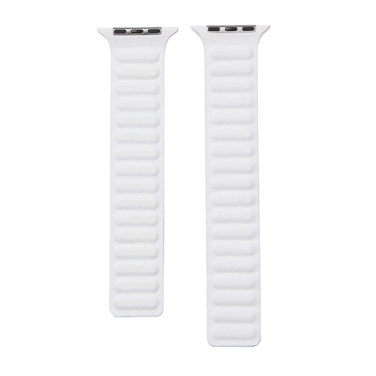 Loop Leather Watch Band For Apple Watch Series 7 41mm / 6 & SE & 5 & 4 40mm / 3 & 2 & 1 38mm(White) - Watch Bands by buy2fix | Online Shopping UK | buy2fix
