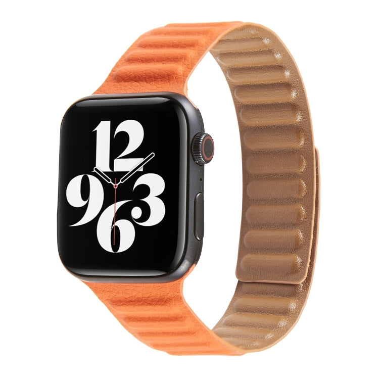 Loop Leather Watch Band For Apple Watch Series 7 41mm / 6 & SE & 5 & 4 40mm / 3 & 2 & 1 38mm(Sunset Glow) - Watch Bands by buy2fix | Online Shopping UK | buy2fix