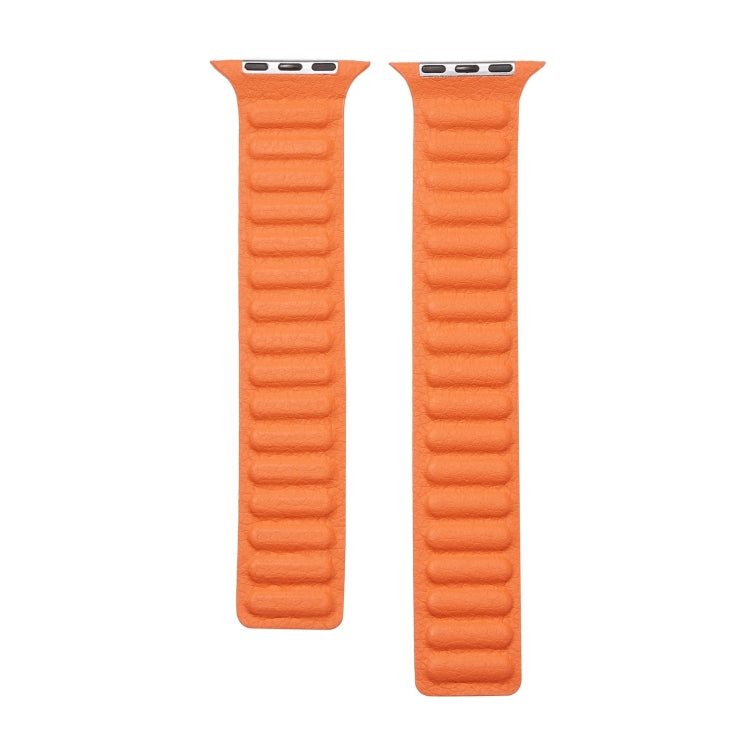Loop Leather Watch Band For Apple Watch Series 7 41mm / 6 & SE & 5 & 4 40mm / 3 & 2 & 1 38mm(Sunset Glow) - Watch Bands by buy2fix | Online Shopping UK | buy2fix