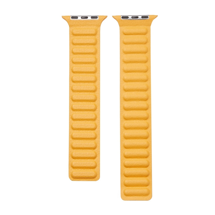 Loop Leather Watch Band For Apple Watch Series 7 45mm / 6 & SE & 5 & 4 44mm / 3 & 2 & 1 42mm(California Poppy) - Watch Bands by buy2fix | Online Shopping UK | buy2fix