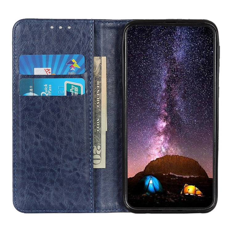 For OPPO Reno5 5G / Find X3 Lite Magnetic Crazy Horse Texture Horizontal Flip Leather Case with Holder & Card Slots & Wallet(Blue) - OPPO Cases by buy2fix | Online Shopping UK | buy2fix