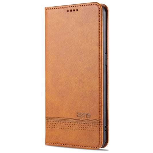 For Oppo Reno5 5G AZNS Magnetic Calf Texture Horizontal Flip Leather Case with Card Slots & Holder & Wallet(Light Brown) by AZNS