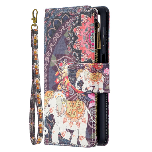 For Samsung Galaxy A32 5G Colored Drawing Pattern Zipper Horizontal Flip Leather Case with Holder & Card Slots & Wallet(Flower Elephants) by buy2fix