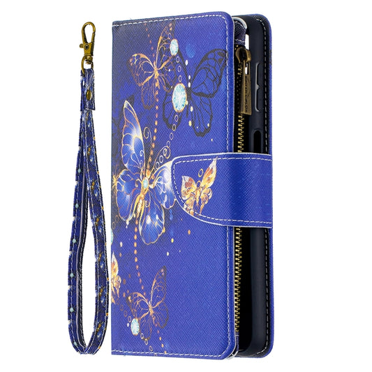 For Samsung Galaxy A32 5G Colored Drawing Pattern Zipper Horizontal Flip Leather Case with Holder & Card Slots & Wallet(Purple Butterfly) by buy2fix