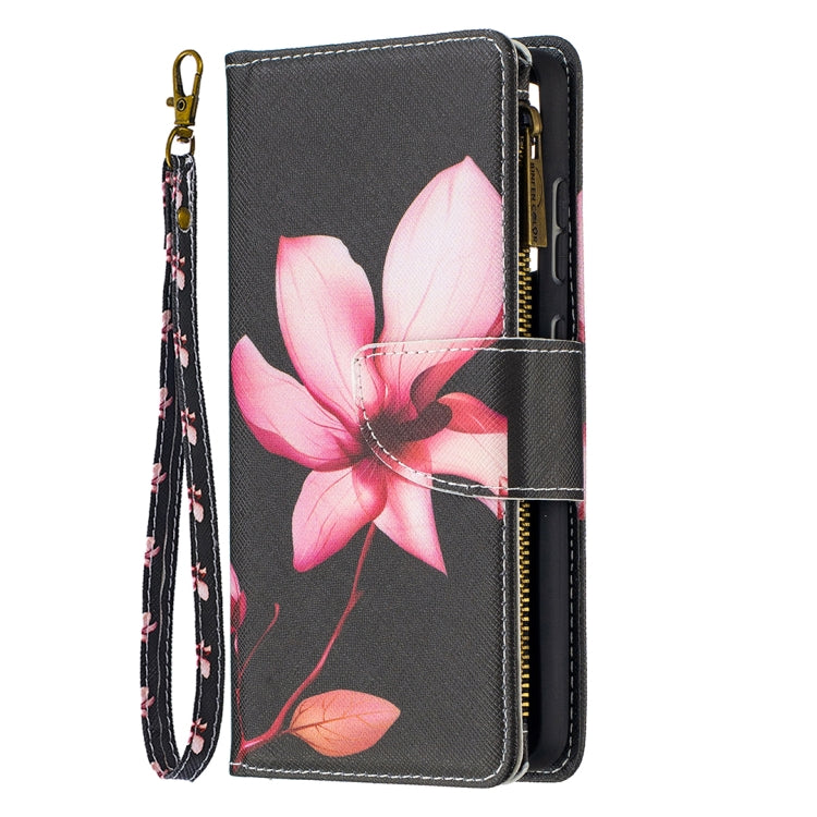 For Samsung Galaxy A52 5G / 4G Colored Drawing Pattern Zipper Horizontal Flip Leather Case with Holder & Card Slots & Wallet(Lotus) - Galaxy Phone Cases by buy2fix | Online Shopping UK | buy2fix