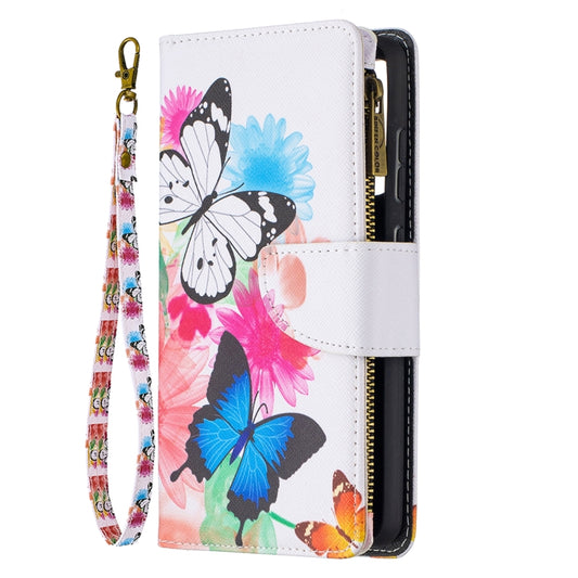 For Samsung Galaxy A52 5G / 4G Colored Drawing Pattern Zipper Horizontal Flip Leather Case with Holder & Card Slots & Wallet(Two Butterflies) by buy2fix