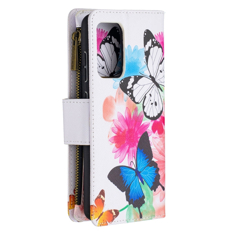 For Samsung Galaxy A52 5G / 4G Colored Drawing Pattern Zipper Horizontal Flip Leather Case with Holder & Card Slots & Wallet(Two Butterflies) - Galaxy Phone Cases by buy2fix | Online Shopping UK | buy2fix