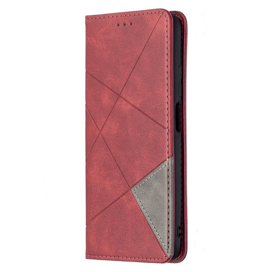 For Xiaomi Poco M3 Prismatic Invisible Magnetic Horizontal Flip Leather Case with Holder & Card Slots & Photo Frame(Red) by buy2fix