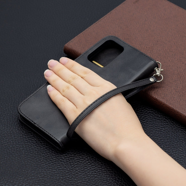 For Samsung Galaxy A52 5G Retro Lambskin Texture Pure Color Horizontal Flip PU Leather Case with Holder & Card Slots & Wallet & Lanyard(Black) by buy2fix