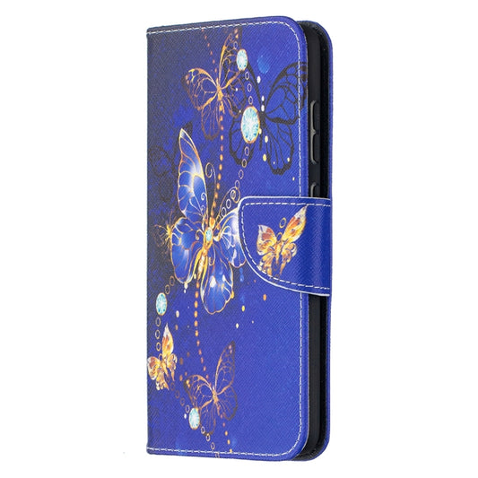 For Samsung Galaxy A52 5G / 4G Colored Drawing Pattern Horizontal Flip Leather Case with Holder & Card Slots & Wallet(Purple Butterfly) by buy2fix
