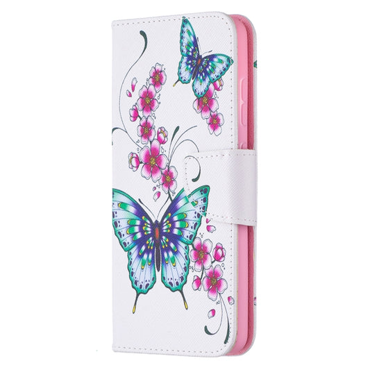 For Samsung Galaxy A52 5G / 4G Colored Drawing Pattern Horizontal Flip Leather Case with Holder & Card Slots & Wallet(Two Butterflies) by buy2fix