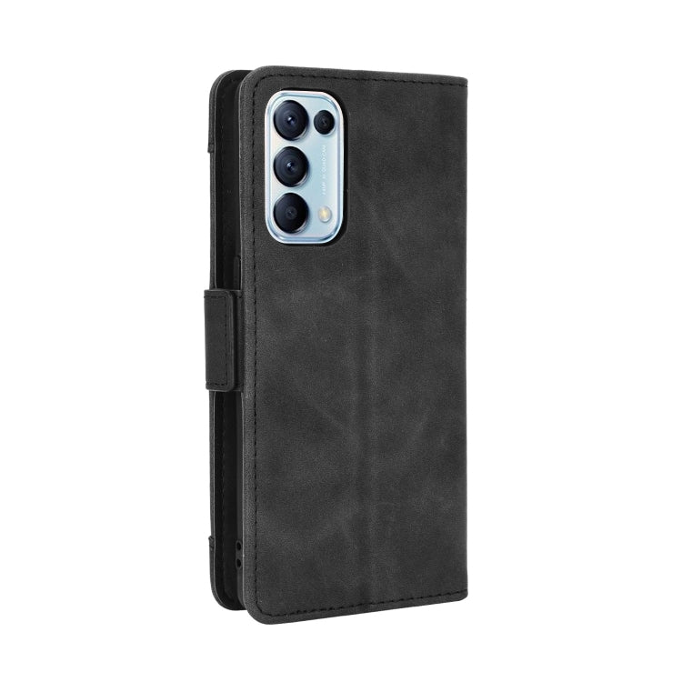 For OPPO Reno5 5G Skin Feel Calf Pattern Horizontal Flip Leather Case with Holder & Card Slots & Photo Frame(Black) - OPPO Cases by buy2fix | Online Shopping UK | buy2fix