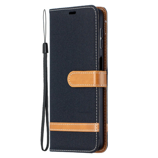 For Samsung Galaxy A32 5G Color Matching Denim Texture Horizontal Flip Leather Case with Holder & Card Slots & Wallet & Lanyard(Black) by buy2fix