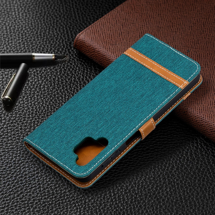 For Samsung Galaxy A32 5G Color Matching Denim Texture Horizontal Flip Leather Case with Holder & Card Slots & Wallet & Lanyard(Green) by buy2fix
