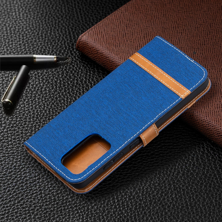 For Samsung Galaxy A52 5G / 4G Color Matching Denim Texture Horizontal Flip Leather Case with Holder & Card Slots & Wallet & Lanyard(Royal Blue) - Galaxy Phone Cases by buy2fix | Online Shopping UK | buy2fix